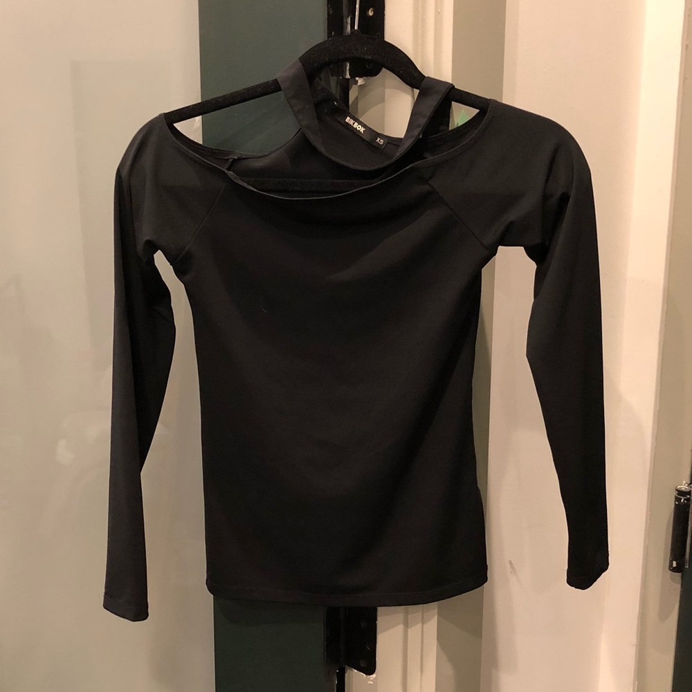 BIKBOK black long sleeved shirt with Choker.